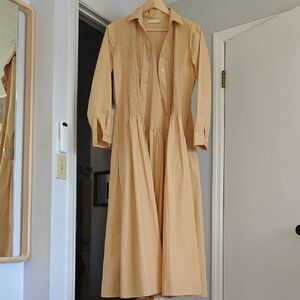 Mes Demoiselles Elegant Beige Long Sleeve Dress